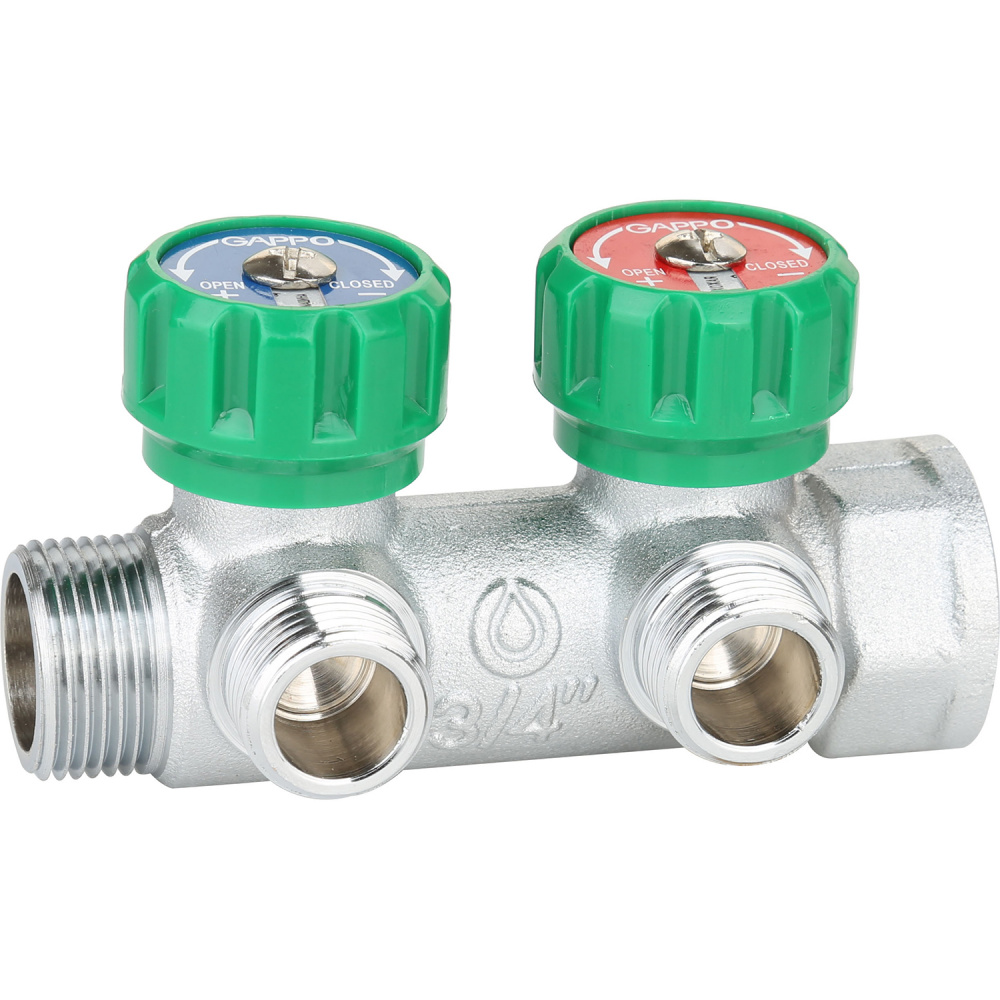 Коллектор регулирующий ВР-НР Gappo G1001.02 3/4"x1/2"х2 вых