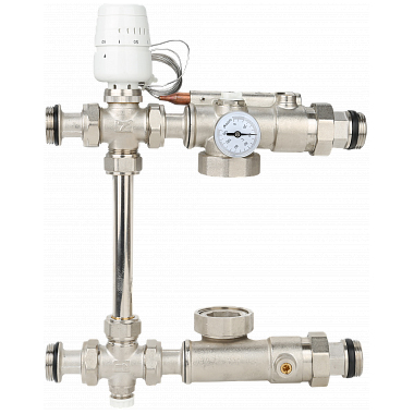 Насосно-смесительный узел с байпасом и обратным клапаном без насоса Gappo G1492 1" 20-60°С