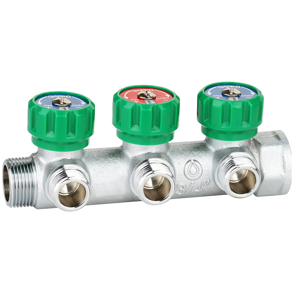 Коллектор регулирующий ВР-НР Gappo G1001.03 3/4"x1/2"x3 вых