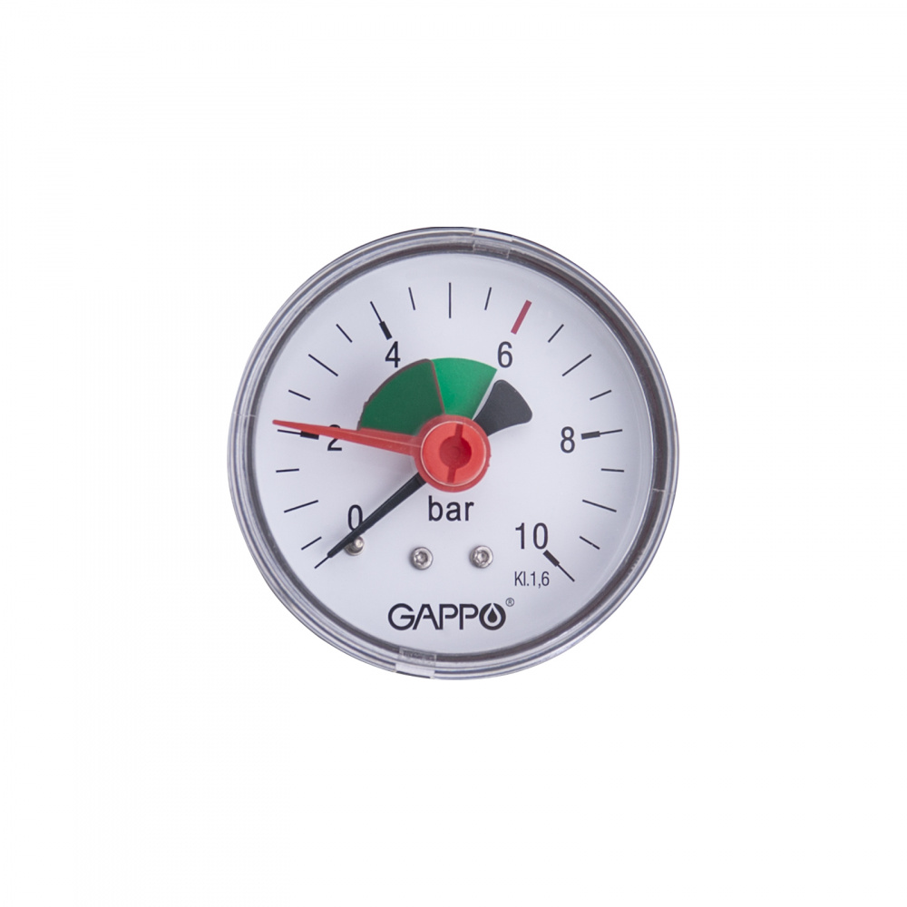Манометр аксиальный с указателем предела 10 Gappo G1471.10