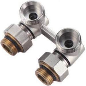 Узел нижнего подключения радиатора для двухтрубной системы Н-образный, угловой Frap F257.04