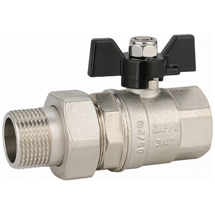 Кран шаровой с американкой полнопроходной ВР-НР Gappo G219.05 3/4"x3/4"