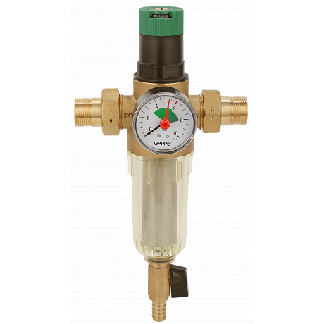 Фильтр со встроенным редуктором давления поршневого типа для холодной воды Gappo G1412.05 3/4"