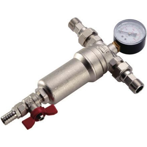 Фильтр самоочистной для горячей воды с манометром Frap F273